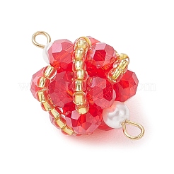 Круглые звенья из стеклянных бусин&nbsp;PALLOY-MZ00874-05