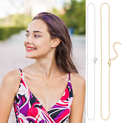 20 шт. 2 стиля ожерелья из нержавеющей стали 304 в виде цепочки-кабеля/ролика&nbsp;STAS-UN0056-49