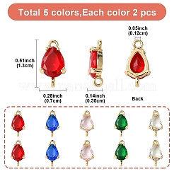 10 шт. 5-х цветные прозрачные стеклянные звенья/соединители&nbsp;GLAA-YW0004-42