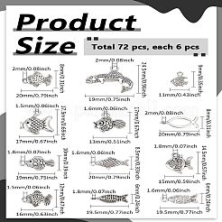 72шт 12 стиля подвески из сплава в тибетском стиле&nbsp;TIBE-LP0001-22