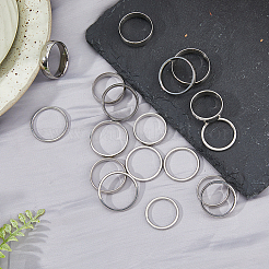 18 шт. 18 стиля колец из нержавеющей стали 304 и 201 для женщин и мужчин&nbsp;RJEW-HS0001-03