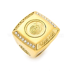 Кольца из нержавеющей стали 304 со стразами для женщин&nbsp;RJEW-B121-03B-G