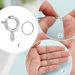 925 стерлингового серебра застежками пружинного кольца&nbsp;STER-AR0001-04