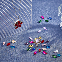 192шт 12 цвета стеклянные кабошоны со стразами&nbsp;GLAA-PH0004-37