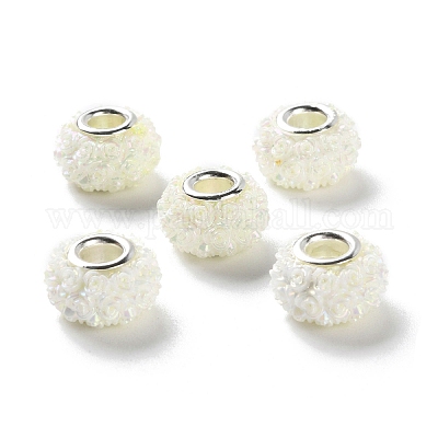 Ab цвет смолы роза цветок европейские бусины RESI-M001-05J-1