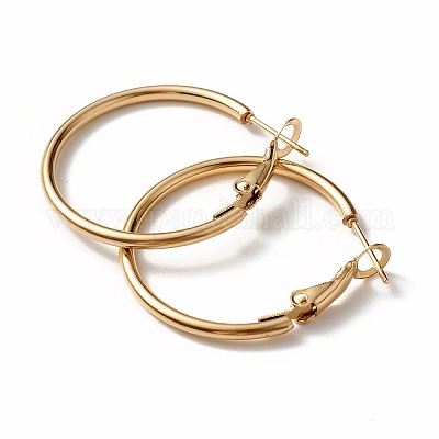 Серьги-кольца из нержавеющей стали 304 с вакуумным покрытием PVD&nbsp;STAS-S078-08-30mm-1