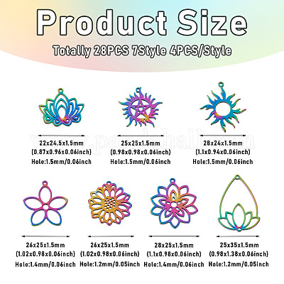 28 шт. 7 стиля подвески и кулоны из нержавеющей стали 304&nbsp;STAS-BY0001-12-1