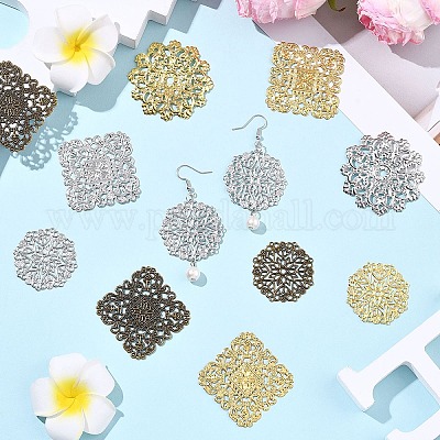 64 шт. 8 стиля железных филигранных соединительных звеньев&nbsp;IFIN-YW0004-09-1