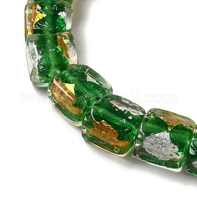 Бусины ручной работы из золотой и серебряной фольги в технике лэмпворк FOIL-C001-01C-03-1