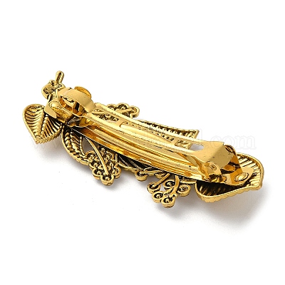 Заколки для волос со стразами из сплава листьев&nbsp;LS-PHAR-H071-02AG-1