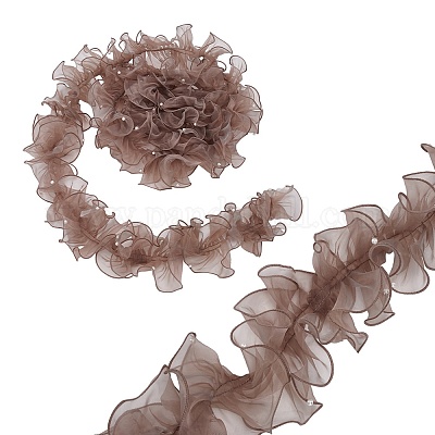 5 ярд плиссированной органзы с кружевной лентой&nbsp;OCOR-PH0004-67A-1