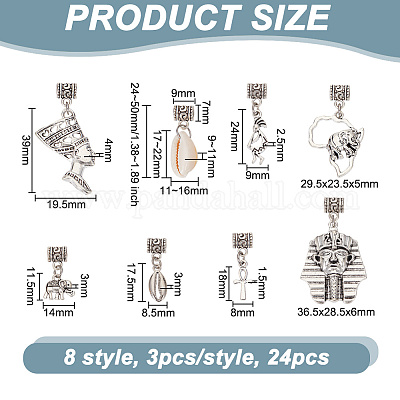 Подвески для волос в тибетском стиле из сплава и раковины каури&nbsp;OHAR-AB00014-1