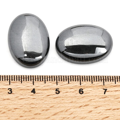 Немагнитные синтетические гематит кабошоны&nbsp;G-P162-04-18x25mm-01-1