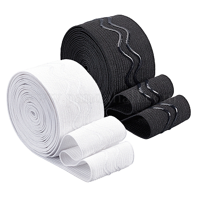 6 ярд 2-цветной плоской нескользящей полиэстеровой резинки&nbsp;OCOR-BC0005-75-1