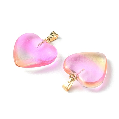 Двухцветные подвески из прозрачного стекла GLAA-YW0003-02D-1