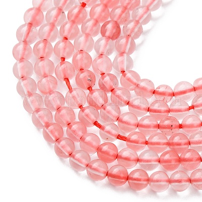 Вишневого кварца стеклянные бусы пряди G-Z116-A09-3mm-1