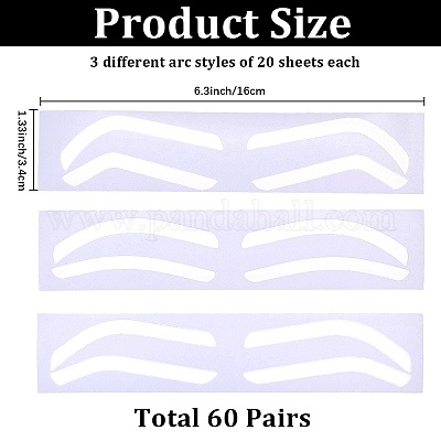 60шт 3 стиля пластиковая кожа для татуажа бровей&nbsp;AJEW-CP0009-58B-1