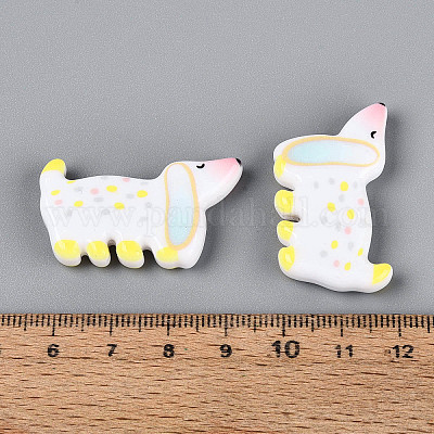 Печатные непрозрачные бусины из смолы&nbsp;RESI-N043-04E-1