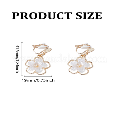 1 пара серег-клипс из сплава с цветочным узором&nbsp;EJEW-LP0007-084-1