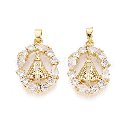 Латунные микропаве прозрачные подвески с фианитом KK-N259-04G-1