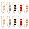 10Pcs 5 Colors Rodelle Glass Beaded Kilt Pins, KC Gold Alloy Sweater Shawl Clips for Waist Pants Extender Clothes Dresses Decorations, Mixed Color, 55x15x8mm, 2pcs/color