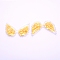 PVC with Resin Accessories, DIY for Bobby pin Accessories, Glitter Powder, Angel Wings, Yellow, 46x70x4mm
