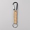 Aluminum Rock Climbing Carabiners, Key Clasps, with Stainless Steel Split Key Rings and Nylon Cord, PapayaWhip, 14.8cm