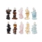 10Pcs 5 Colors 12 Constellation Natural Aquamarine & Citrine & Rose Quartz & Tiger Eye & Dyed Blue Tiger Eye Pendants, Chip Charms with 304 Stainless Steel Loops, Golden & Stainless Steel Color, Virgo, 22~24x8~10x7~9mm, Hole: 2.5~3mm, 2pcs/color