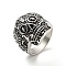 316 Stainless Steel Skull with Cross Finger Ring, Gothic Jewelry for Men Women, Halloween Theme, Antique Silver, US Size 12 3/4(22mm)