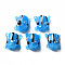 Handmade Lampwork Beads, Frog, Dodger Blue, 14.5~15.5x11~13x9mm, Hole: 1.2mm