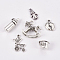 Tibetan Style Alloy Pendants, Baby Theme, Mixed Shapes, Antique Silver, 8.5~20.5x8.5~20x2~8mm, Hole: 1.5~3mm, 6pcs/set