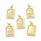 Brass Pendants, with Jump Rings, Long-Lasting Plated, Rectangle with Sun & Moon, Real 18K Gold Plated, 18x11x2mm, Jump Ring: 5x1mm, 3mm Inner Diameter