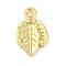 Alloy Charms, Leaf, Golden, 11x19x2.5mm, Hole: 2mm