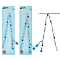 Glass & Acrylic Beaded Knitting Row Counter Chains, with Alloy Enamel Owl Charm, Light Sky Blue, 32.6~35.8cm, 2pcs/set