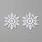 Plastic Cabochons, Snowflake, White, 46x50x1.5mm