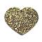 PU Leather Big Pendants, with Sequins, Valentine's Day Collection, Heart, Dark Olive Green, 50x56.5x2mm, Hole: 1.6mm