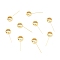 Rack Plating Brass Eye Pins, with Large Hole Loop, Long-Lasting Plated, Lead Free & Cadmium Free & Nickel Free, Real 18K Gold Plated, 30x10x4mm, Hole: 6mm, pin: 1mm thick, 18 Gauge, 2mm long