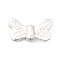 925 Sterling Silver Beads, Butterfly, Silver, 7x14x3mm, Hole: 1.4mm