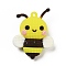 PVC Plastic Big Pendants, Bees, Yellow, 52x42x20mm, Hole: 3mm