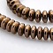 Grade AAA Electroplate Non-magnetic Synthetic Hematite Rondelle Beads Strands, Copper Plated, 4x2mm, Hole: 1mm, about about 94pcs/strand, 7.8 inch