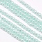 Eco-Friendly Dyed Glass Pearl Round Bead Strands, Cotton Cord Threaded, Pale Turquoise, 4~4.5mm, Hole: 0.7~1.1mm, about 104pcs/strand, 15 inch