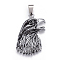 Tibetan Style Alloy Pendants, with Stainless Steel Findings, Eagle, Antique Silver & Stainless Steel Color, 38x22.5x4mm, Hole: 4x9mm