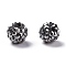 Pave Disco Ball Beads, Polymer Clay Rhinestone Beads, Round, Hematite, PP13(1.9~2mm), 5 Rows Rhinestone, 8mm, Hole: 1mm