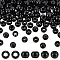 200Pcs Glass Beads, Rondelle, Black, 8x6mm, Hole: 3.5mm