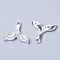 Alloy Rhinestone Pendants, Whale Tail Shape, Cadmium Free & Lead Free, Crystal AB, Platinum, 18.5x20x3mm, Hole: 1.8mm