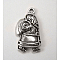 Alloy Pendants, Christmas Santa Claus, Antique Silver, Cadmium Free & Nickel Free & Lead Free, 24.9x13x4mm, Hole: 2mm