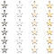 Brass Charms, Star, Mixed Color, 12x10mm, Hole: 1.2mm, 5 colors, 6pcs/color, 30pcs/box