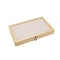 Wooden Jewelry Boxes, with Acrylic, Rectangle, Wheat, 37.2x22.6x5.37cm