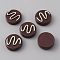 Opaque Resin Imitation Chocolate Cabochons, Coconut Brown, Flat Round, 17.5x6mm
