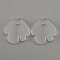 Frosted Glass Pendants, Leaf Charms, White, 15.5x15x3.5mm, Hole: 1.2mm